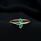 Marquise Cut Emerald Leaf Promise Ring in Bezel Setting