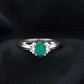 Oval Cut Emerald Solitaire Engagement Ring with Bow Design