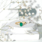 Solitaire Oval Emerald Engagement Ring with Diamonds