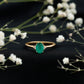 Solitaire Oval Emerald Engagement Ring with Diamonds