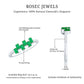 Baguette Cut Emerald Promise Ring with Diamond Side Stones