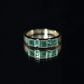 Natural Emerald Princess Cut Band Ring
