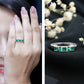 Natural Emerald Princess Cut Band Ring
