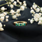 Natural Emerald Princess Cut Band Ring