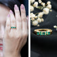 Natural Emerald Princess Cut Band Ring