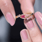 Natural Red Ruby Promise Ring with Bypass Shank