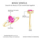 1 CT Lab Grown Pink Sapphire Teardrop Engagement Ring with Diamond