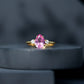 1 CT Lab Grown Pink Sapphire Teardrop Engagement Ring with Diamond