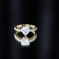 2 CT Moissanite Heart Engagement Ring With Side Stones