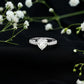 2 CT Moissanite Heart Engagement Ring With Side Stones