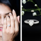 2 CT Moissanite Heart Engagement Ring With Side Stones