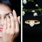2 CT Moissanite Heart Engagement Ring With Side Stones