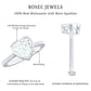 Bezel Set Moissanite Heart Engagement Ring with Twisted Rope Band