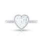 Bezel Set Moissanite Heart Engagement Ring with Twisted Rope Band