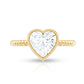 Bezel Set Moissanite Heart Engagement Ring with Twisted Rope Band