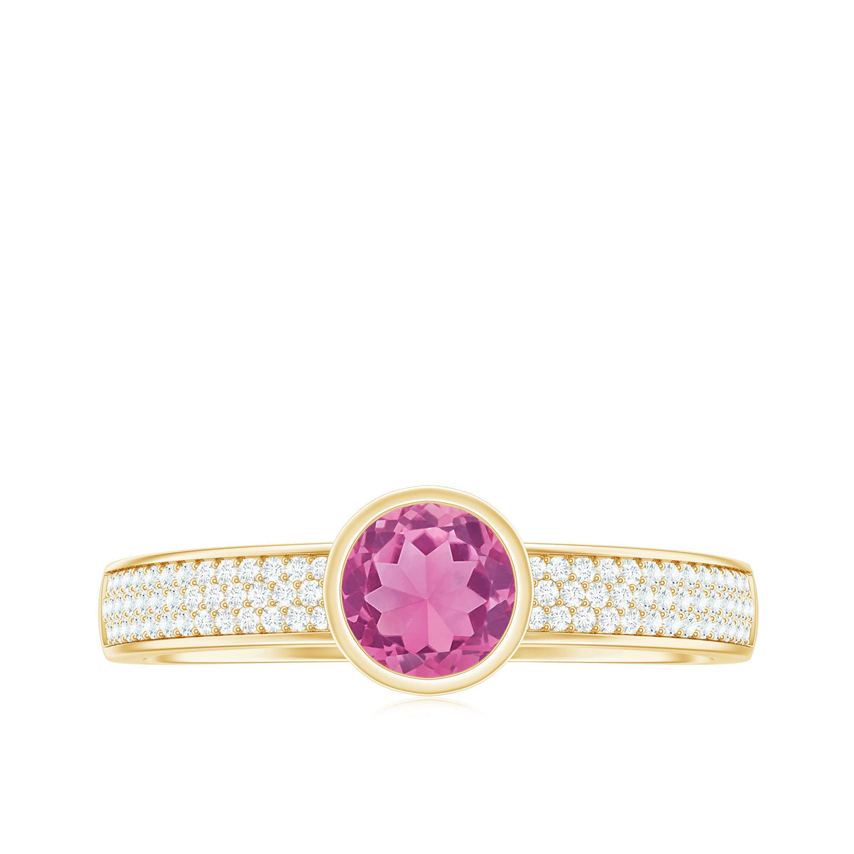 0.4 Carat Solitaire Pink Tourmaline and Diamond Engagement Ring