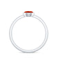 0.4 Carat Round Shape Fire Opal Engagement Ring with Diamond