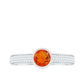 0.4 Carat Round Shape Fire Opal Engagement Ring with Diamond