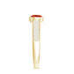 0.4 Carat Round Shape Fire Opal Engagement Ring with Diamond