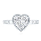Heart Shape Moissanite Bezel Set Engagement Ring