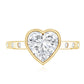 Heart Shape Moissanite Bezel Set Engagement Ring