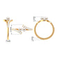 Freshwater Pearl 2 Stone Engagement Ring Diamond Bypass Shank