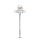 2 Carat Solitaire Freshwater Cultured Pearl Flower Ring