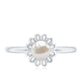 2 Carat Solitaire Freshwater Cultured Pearl Flower Ring