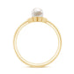2 Carat Solitaire Freshwater Cultured Pearl Flower Ring