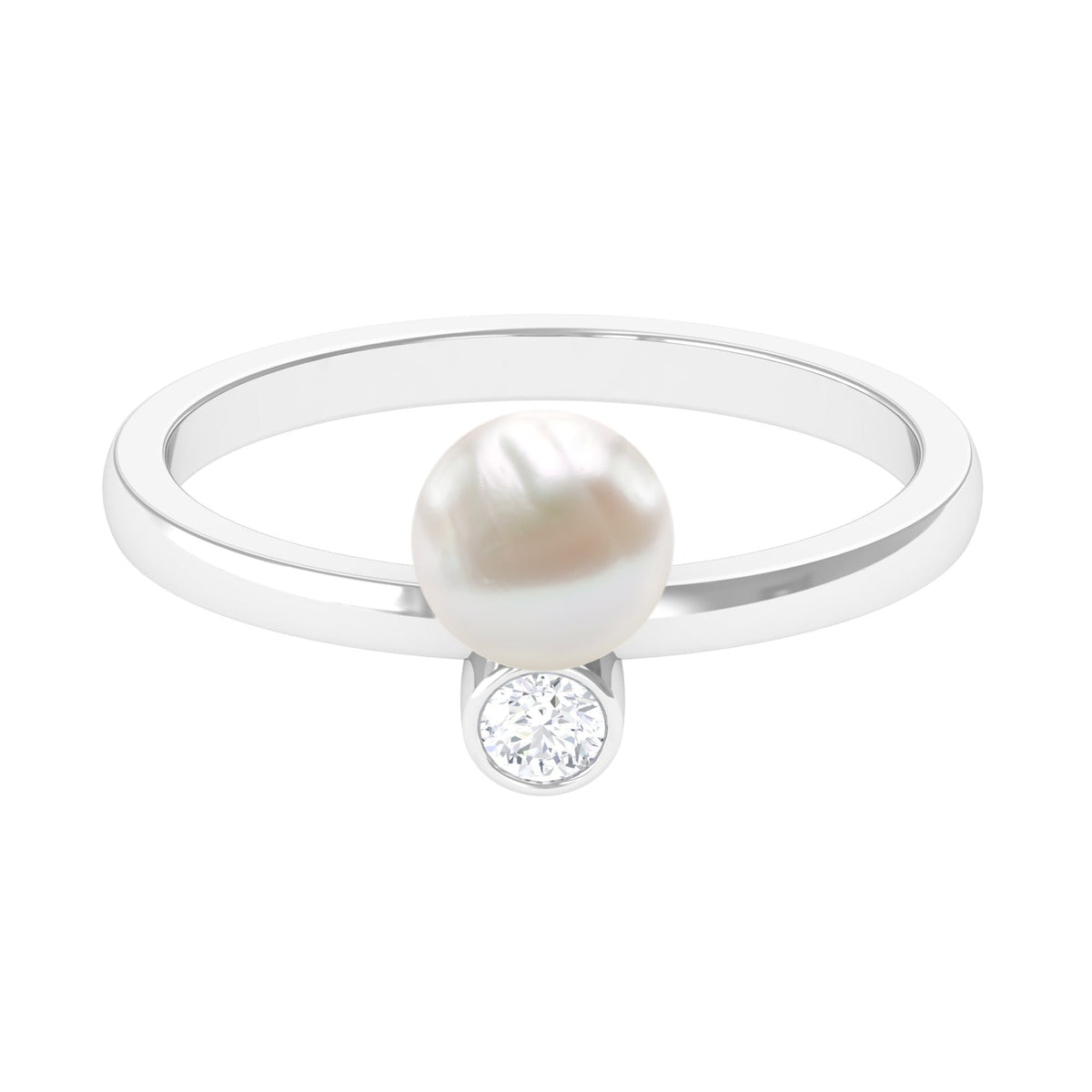 Anillo Toi et Moi con perlas de agua dulce y diamante