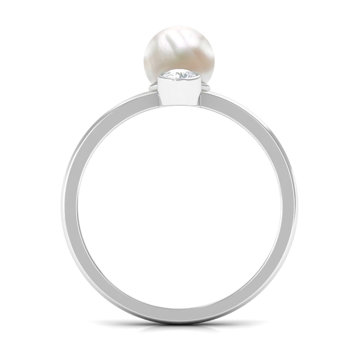 Anillo Toi et Moi con perlas de agua dulce y diamante