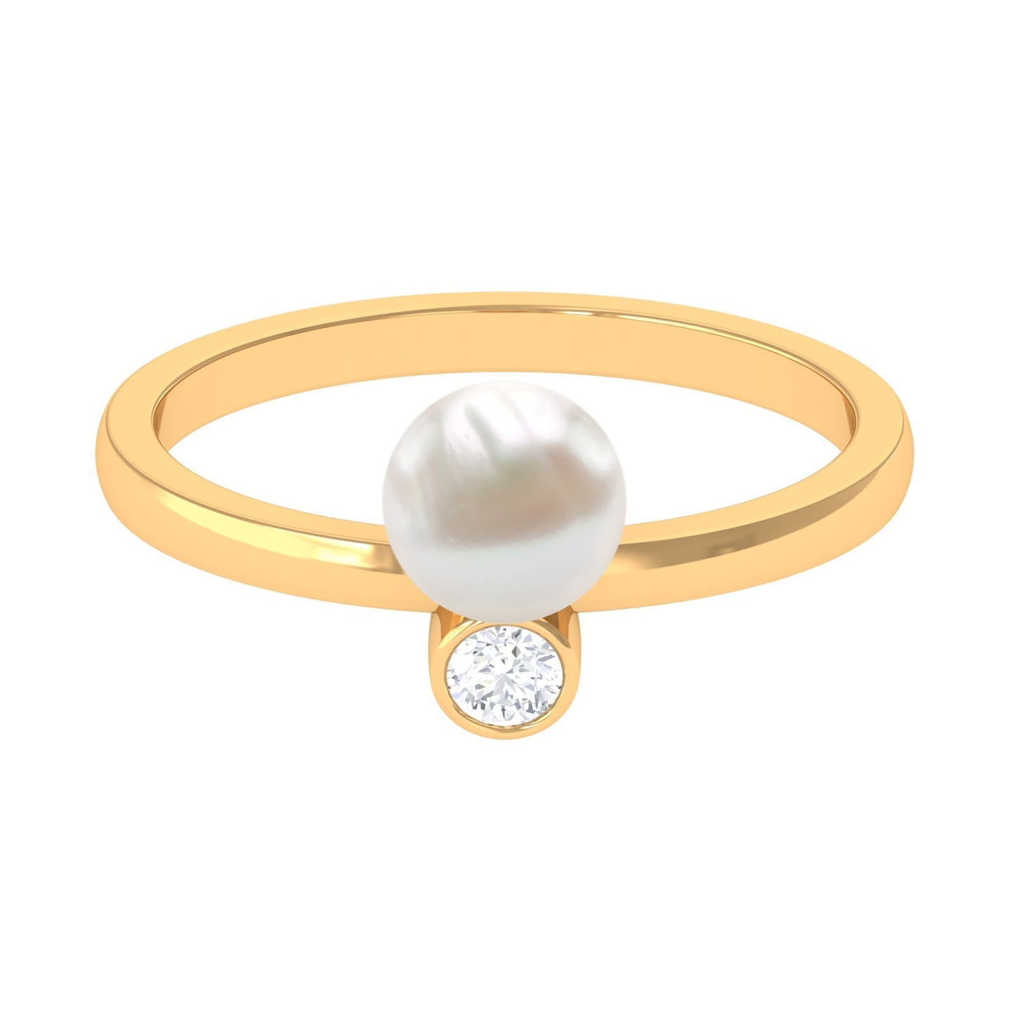 Anillo Toi et Moi con perlas de agua dulce y diamante