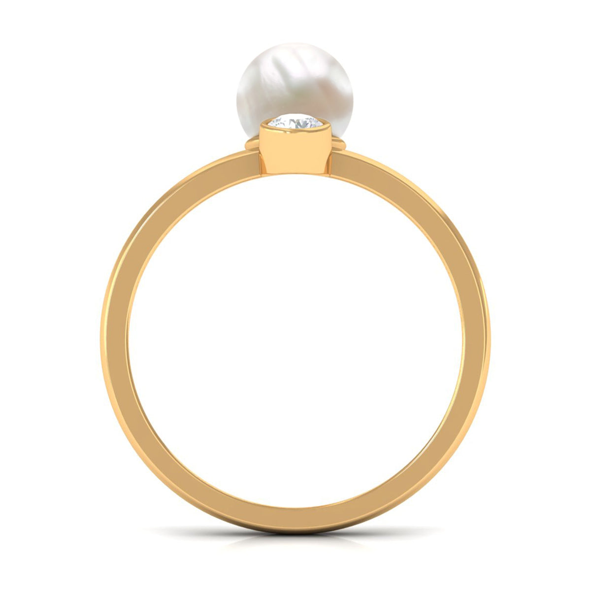 Anillo Toi et Moi con perlas de agua dulce y diamante