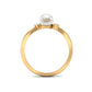Real Freshwater Pearl 2 Stone Engagement Ring with Diamond