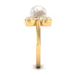 Natural 3 Carat Freshwater Pearl Cuff Ring with Diamond
