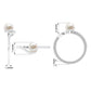 Cultured 2.2 Carat White Pearl Engagement Ring with Diamond Bypass Shank