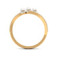 Natural Freshwater Pearl 3 Stone Engagement Ring with Diamond