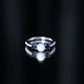Natural Freshwater Pearl and Blue Sapphire 3 Stone Engagement Ring with Diamond