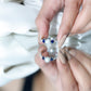 Natural Freshwater Pearl and Blue Sapphire 3 Stone Engagement Ring with Diamond