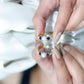 Natural Freshwater Pearl and Blue Sapphire 3 Stone Engagement Ring with Diamond