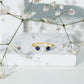Natural Freshwater Pearl and Blue Sapphire 3 Stone Engagement Ring with Diamond
