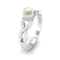 2 Carat Freshwater Pearl Crossover Engagement Ring with Diamond