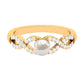 2 Carat Freshwater Pearl Crossover Engagement Ring with Diamond