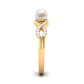 2 Carat Freshwater Pearl Crossover Engagement Ring with Diamond