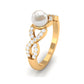2 Carat Freshwater Pearl Crossover Engagement Ring with Diamond