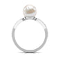Anillo de compromiso solitario con perla cultivada de agua dulce de 7,4 quilates con diamante
