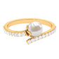 Natural 2.2 Carat Freshwater Pearl Wrap Engagement Ring with Diamond