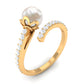 Natural 2.2 Carat Freshwater Pearl Wrap Engagement Ring with Diamond