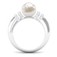 7.48 Carat Freshwater Pearl Solitaire Engagement Ring with Diamond