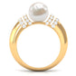 7.48 Carat Freshwater Pearl Solitaire Engagement Ring with Diamond